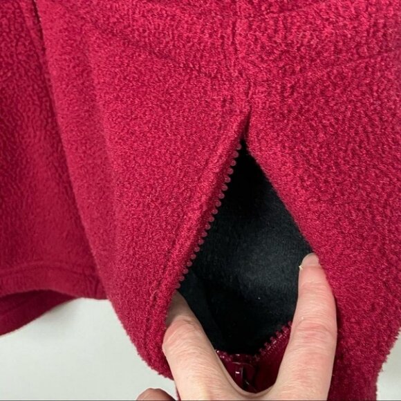 LL Bean Red Fleece Zippered Jacket Pockets Cozy Brushed Warmth Size XL Coat Zip‎ - Picture 6 of 15